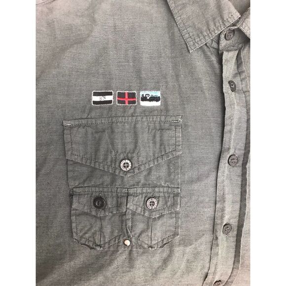 ENYCE Men’s Shirt XL Short Sleeve Buttons Gray - Picture 6 of 9